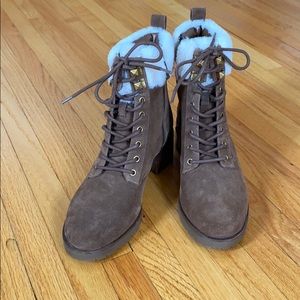 MICHAEL Michael Kors dark caramel suede boots